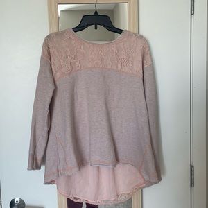 Sundance M shirt with split back and mixed media